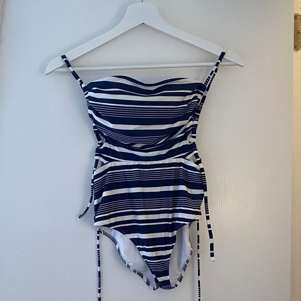 Aerie Striped Blue and White Swimsuit